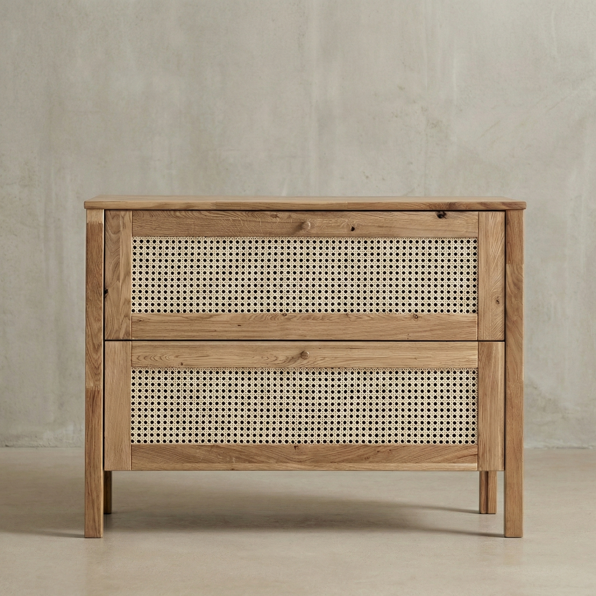 Balder snedker kommode i massivt FSC-egetræ og fransk naturflet – Natur olie