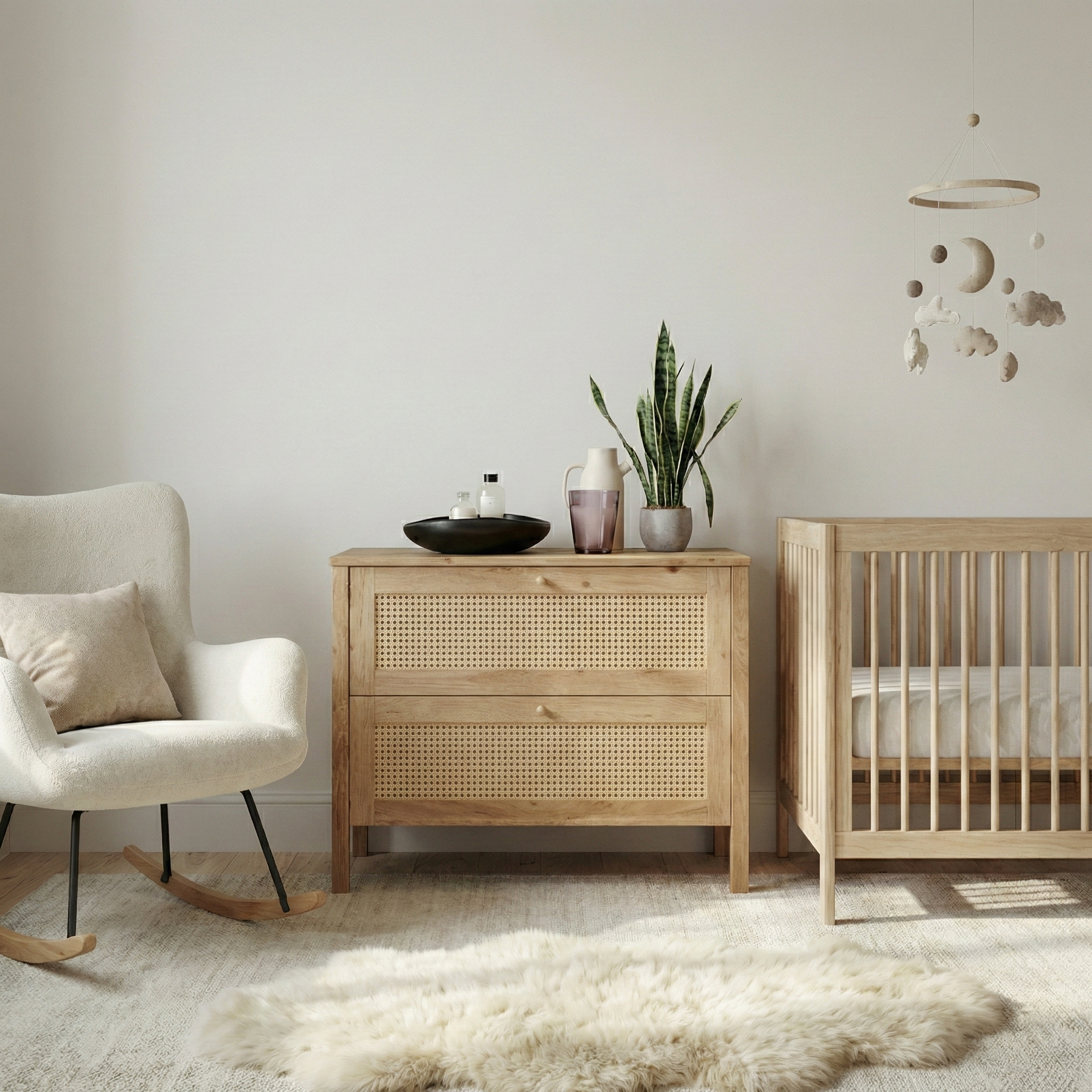 Balder snedker kommode i massivt FSC-egetræ og fransk naturflet – Natur olie