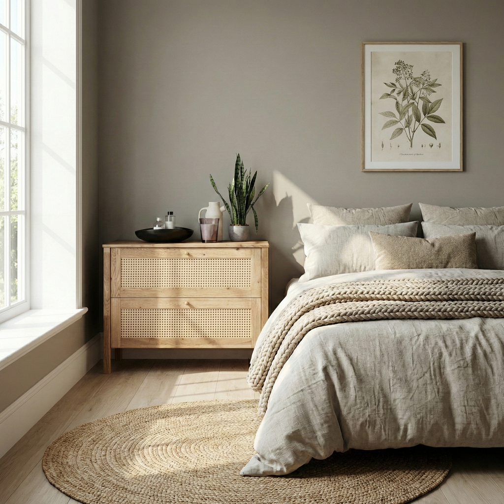 Balder snedker kommode i massivt FSC-egetræ og fransk naturflet – Natur olie