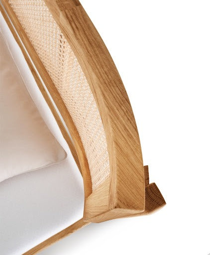 Balder snedker sengeramme i massiv FSC egetræ og fransk naturflet – Natur olie