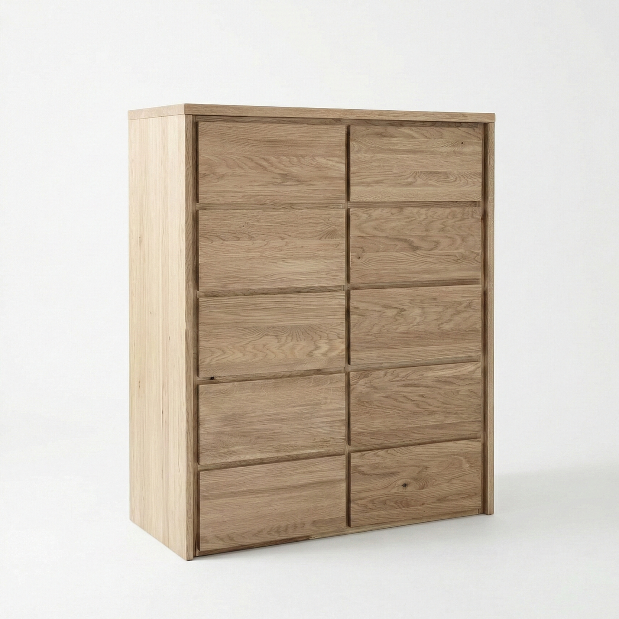 Heimdal kommode i massivt egetræ med 1 låge og 5 skuffer – Natur olie