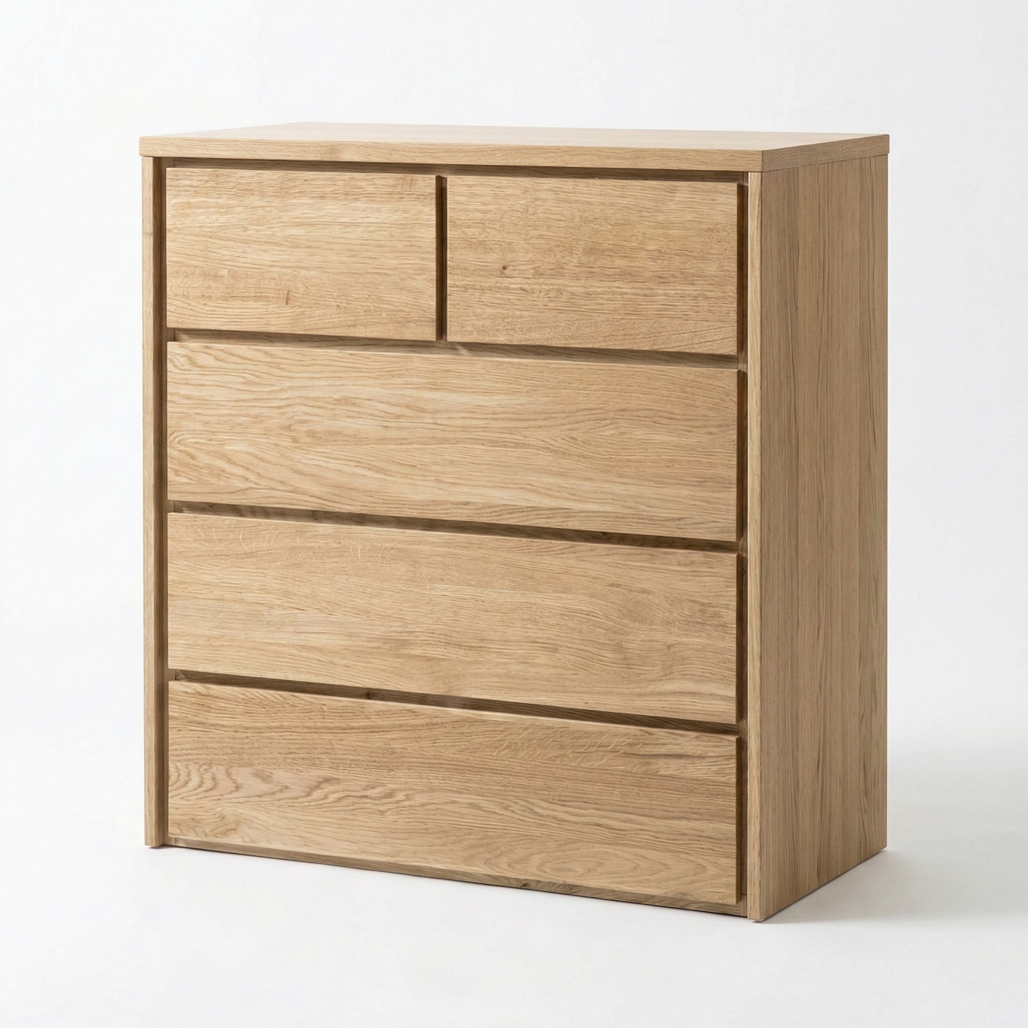 Heimdal kommode i massivt egetræ med 2 + 3 skuffer – Natur olie