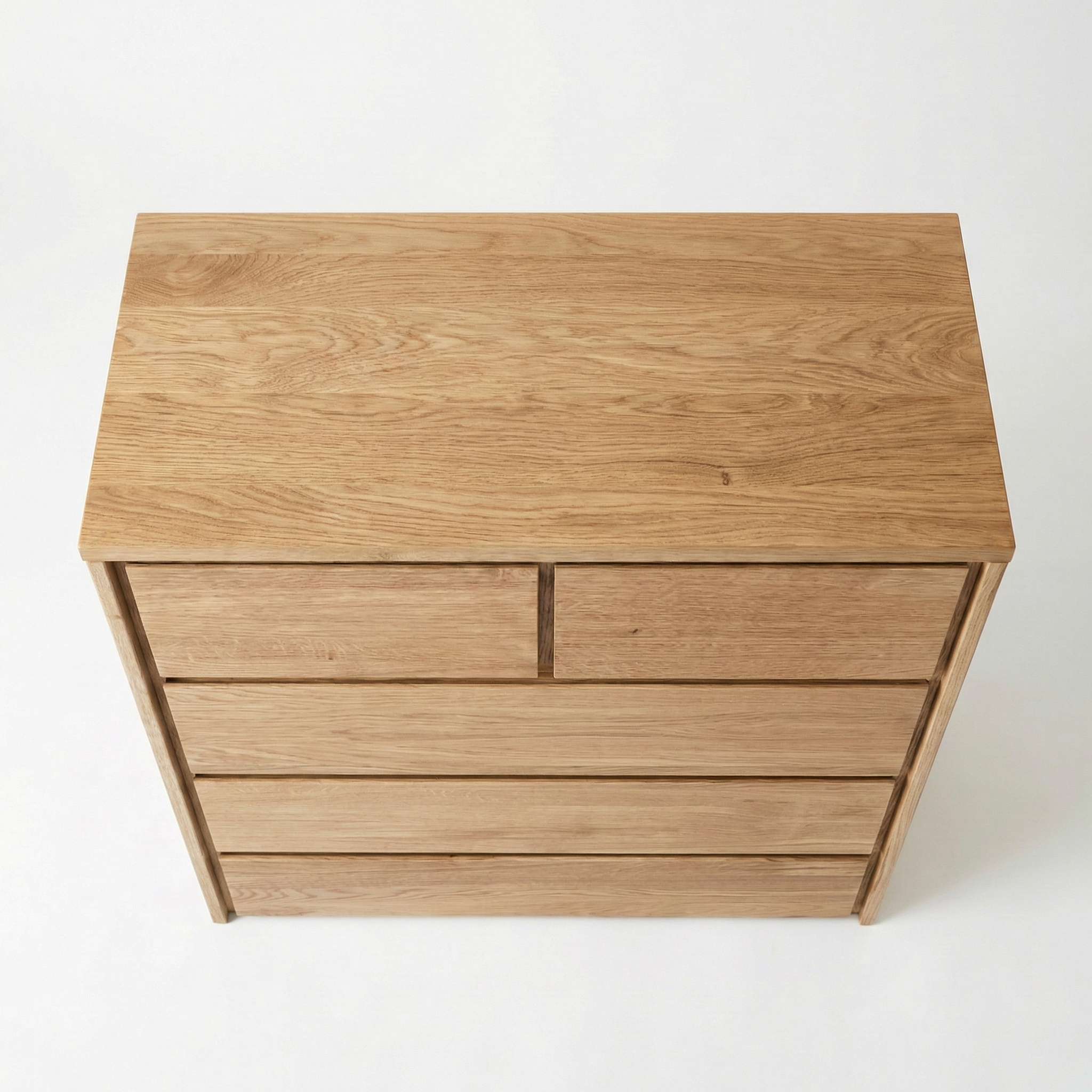 Heimdal kommode i massivt egetræ med 2 + 3 skuffer på metalben – Natur olie