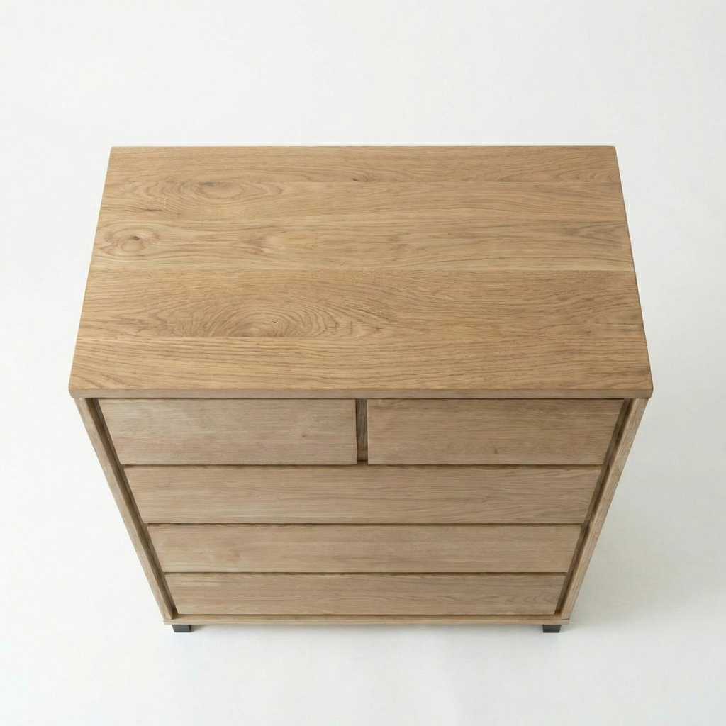 Heimdal kommode i massiv egetræ med 2 låger & 2 skuffer på ben - Natur olie