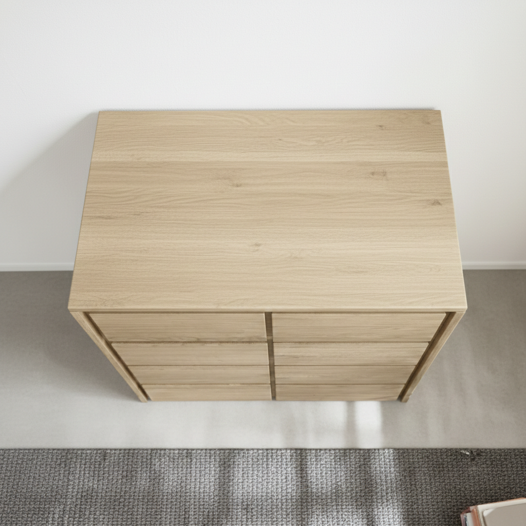 Heimdal kommode i massivt egetræ med 2 låger og 2 skuffer – Natur olie